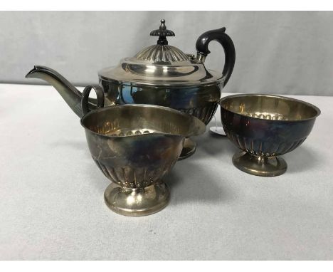 SILVER PLATED THREE PIECE TEA SERVICE 