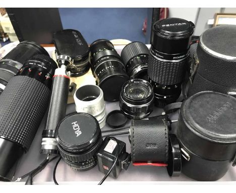 LOT OF CAMERA LENSESincluding Pentax, Olympus, etc