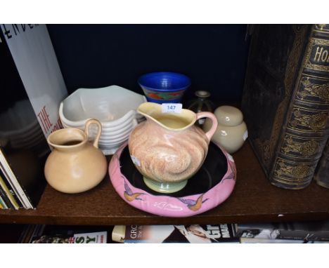 A selection of mid century designed ceramics including Sylvac