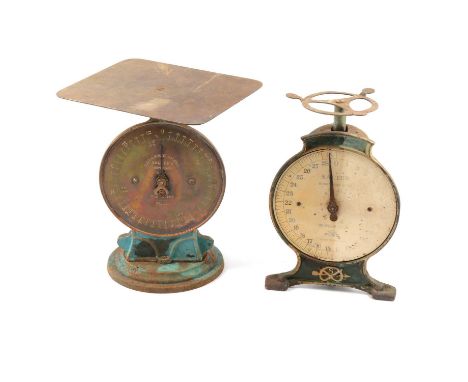 Hanging oil lamp, shades, kitchen scales, etc.