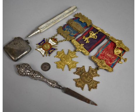 Three IOF (Independent Order Of Foresters) Jewels to Include Silver, Parcel Gilt and Enamel Example Presented to Bro Timmis b