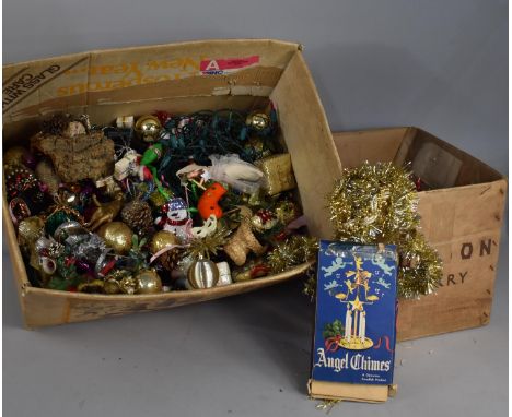A Large Collection of Various Vintage and Later Christmas to comprise Baubles, Tinsel, Lights Etc 