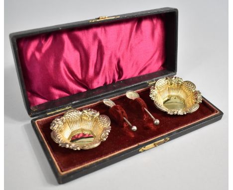A Cased Set of Silver Salts by William Aitken, Chester 1899 Hallmark, Fine Condition 