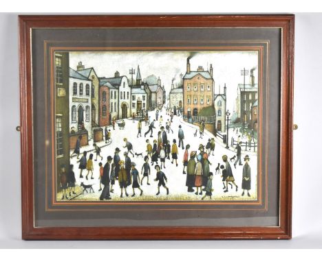 A Framed Lowry Print, A Village Square 1943, 60x45cms 