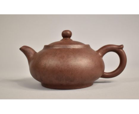 A Chinese Yixing Teapot, Seal Mark to Base and Inner Lid, 8cms High and 15cms Wide 