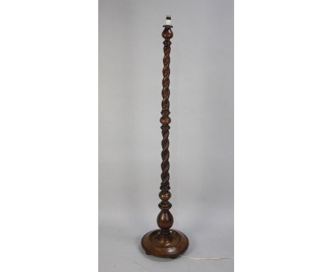 A Late 19th/Early 20th Century Mahogany  Barley Twist Standard Lamp Frame 