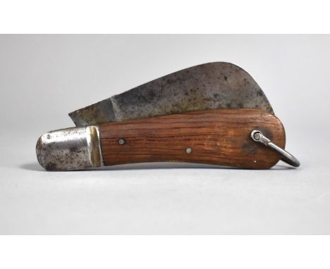 A Vintage Pruning Knife by Witness of Sheffield with Wooden Scales, 12cms Long