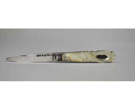 A 19th Silver Bladed and Mother of Pearl Handled Fruit Knife by George Unite, London Hallmark 