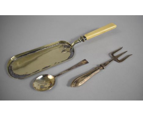 A Silver Teaspoon by Thomas Bradbury &amp; Sons Ltd, Hallmark for Sheffield 1955 Together with a Bakelite Handled and Silver 