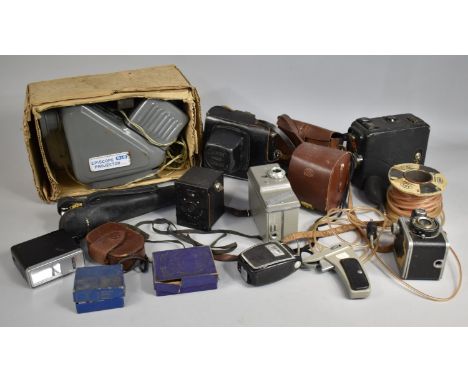 A Collection of Various Vintage Cameras, Photographic Accessories, Projector Etc 