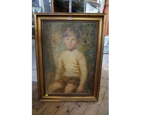 E Swinson, three quarter length portrait of a young boy, signed and dated '42, oil on canvas, 73 x 49.5cm.&nbsp; &nbsp; 