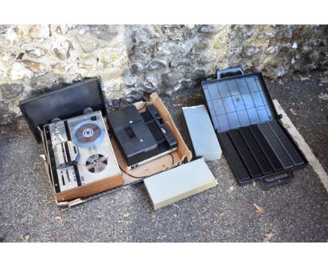 A Grundig 7k 146 reel to reel tape recorder; together with a Kindemann projector.&nbsp;Collection of this lot is strictly by 