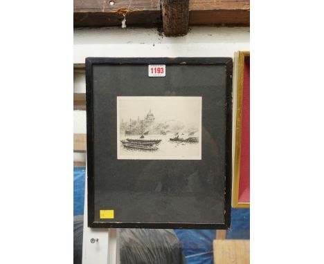 James Grant, 'The Palace of Westminster from The Thames'; 'St Paul's from The Thames', a pair, each signed in pencil, etching