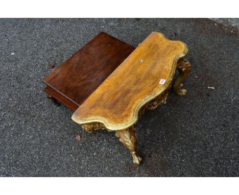 A small gilt console table; together with a Canterbury base.&nbsp;Collection of this lot is strictly by appointment on Saturd