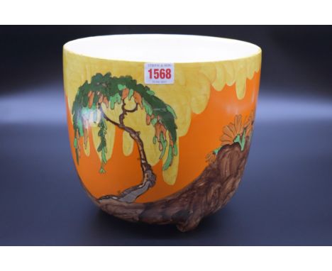 A Wilkinson Ltd Royal Staffordshire Pottery 'Memory Lane' pattern Dover jardiniere, in the manner of Clarice Cliff, 22cm high