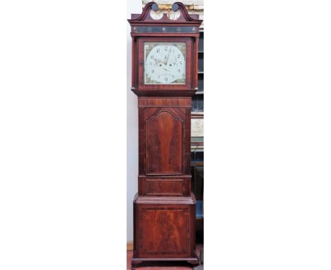 19th century inlaid mahogany cased longcase clock with hand painted and enamelled dial, by Winstanley, Liverpool.

reasonable