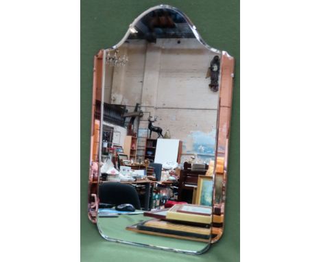 Art Deco two tone sectional bevelled wall mirror. Approx. 69 x 41cms

reasonable used condition 