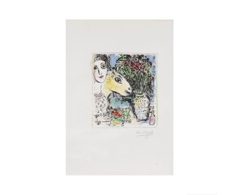 MARC CHAGALL (1887-1985)Femme à la corbeille de fruit, 1972 (Sorlier, 662)Lithographie en couleurs sur vélin d'ArchesSignée à