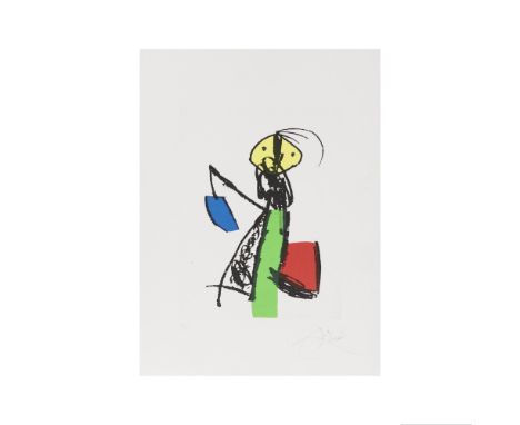 JOAN  MIRÓ (1893-1983)Chanteur des Rues II, 1981 (Dupin, 1137)Eau-forte en couleursSignée et numérotée 12/8056,8 x 42,2 cmCol