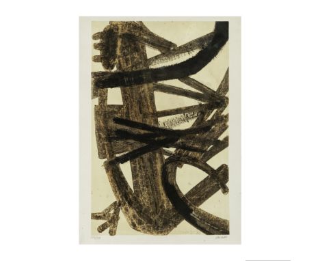 PIERRE SOULAGES (1919-2022)Antagonismes, 1960 Lithographie sur vélin d'Arches d'après une peinture de Pierre Soulages de 1947