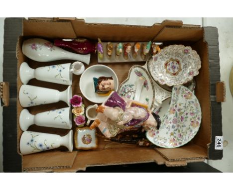 A mixed collection of ceramic items to include, Mella ware, character jug, Old Foley dishes, Minton dishes, Disney Snow White