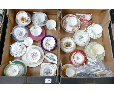 A mixed collection of Aynsley, Elizabethan, Monroe, Queens, tea ware items to include trio sets, loose cups and saucers etc (