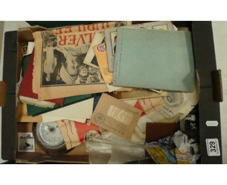A collection of local ephemera with cigarette cards and postcards from the 1940's and 50's to include John Players, etc 