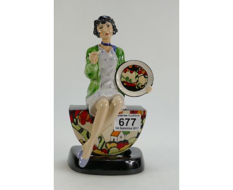 Kevin Francis Peggy Davies figure Clarice Cliff The Artisan, special colourway with green coloured dress on black base