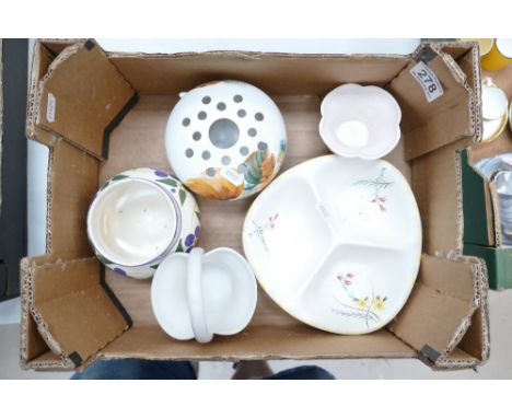 A collection of E. Radford hand painted items to include vases, posy baskets, etc 