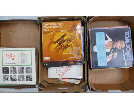 A mixed collection of records to include 78's, 45's and LP's for the musical genres easy listening reggae etc (3 trays)