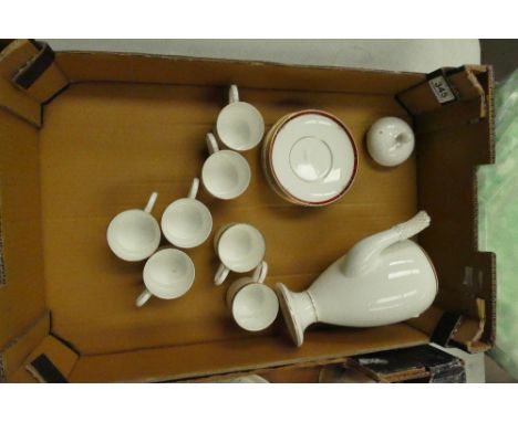 A collection of Wedgwood coffee ware in the the Colorado pattern to include coffee pot, saucers and cans.