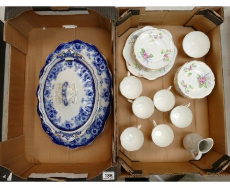 A collection of Royal Stuart floral patterned teaware to include cups, saucers, side plates, together with large Sutherland f