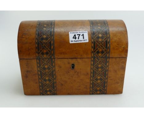 Walnut inlaid tea caddy 