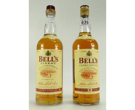 Bells Extra special old scotch whisky 1litre and another similar (2)