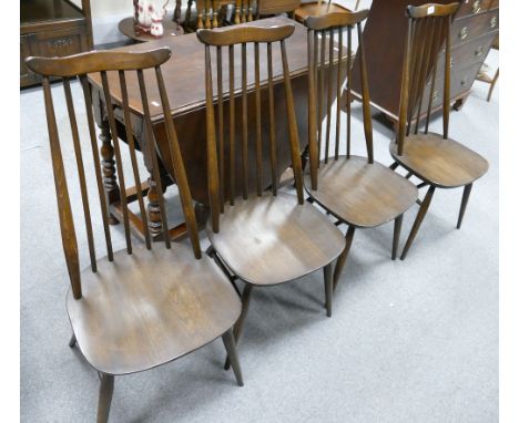 Set of 4 retro vintage mid-century Ercol dining chairs (4) 