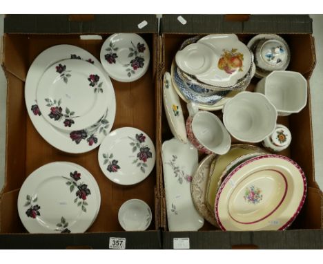 A mixed collection of ceramic items to include Royal Albert floral decorated part teaset together with other serving bowls, j