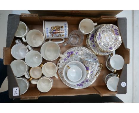 A mixed collection of ceramic items to include commemorative mugs together with East European part tea set etc