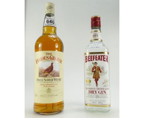 The Famous Grouse finest scotch whisky 1 litre and Beefeater London Dry Gin 70cl (2)