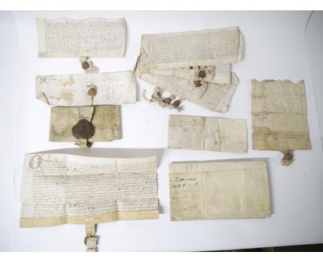 (Norfolk.) A box of assorted manuscript documents circa 1500s-1800s, many relating to Bramerton and Surlingham in Norfolk, in