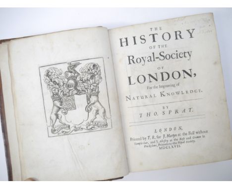 Thomas Sprat: 'The History of the Royal Society of London, for the Improving of Natural Knowledge.', London, printed by T[hom