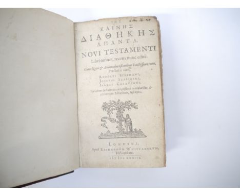 (Bible, New Testament Greek.) 'Tēs Kainēs diathēkēs apanta. = : Novi Testamenti libri omnes, recens nunc editi / cum noti
