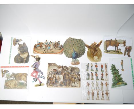 A good collection of Victorian scraps, including album containing loosely mounted flowers, birds, butterflies, fish, ships, c
