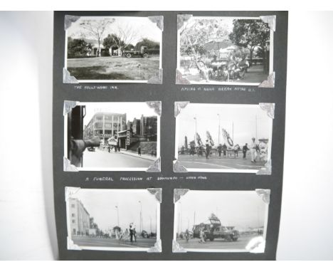 (Hong Kong, China.) Three photograph albums belonging to R.S.G. Foot, 56 Field Squadron Royal Engineers, covering his Nationa