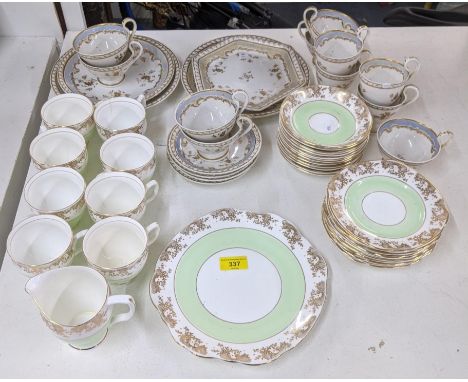 A collection  of late 19th /early 20th century and later examples, come light green Diamond china with gilding and matching c