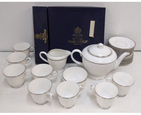 A Royal Worcester 'Monaco' pattern tea service together with a boxed cake plate and knifeLocation:If there is no condition re