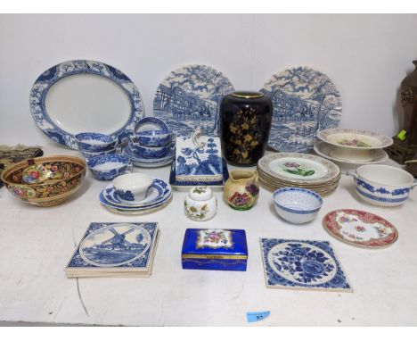 A selection of Victorian and later ceramics to include a Victorian dessert service, a Carlton ware bowl in the style of Swans