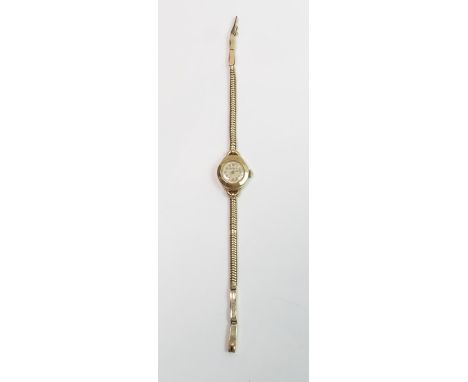 Rotary, a lady’s 9 carat gold mechanical bracelet watch, 10 g gross excluding the movement                                   