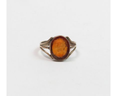 A Victorian intaglio ring, in an unmarked mount                          