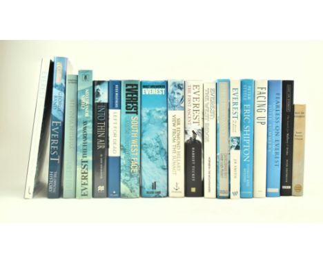 Everest and Mountaineering interest. A collection of eighteen reference books. The lot comprising Everest, the Official Histo
