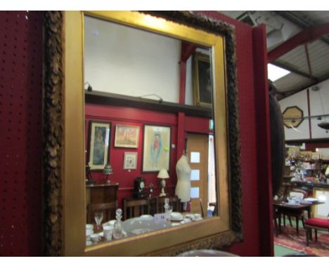 A gilt antique frame, oak leaf design, adapted into a wall mirror, 78 x 62cm
